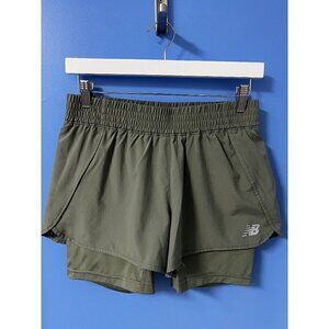 New Balance Womens Green Athletic Running Shorts, InnerLiner, TENNIS, PICKLEBALL